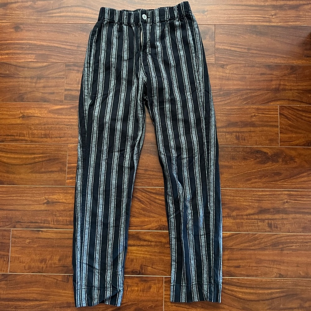 John Galt Brandy Melville black and grey Striped Pants